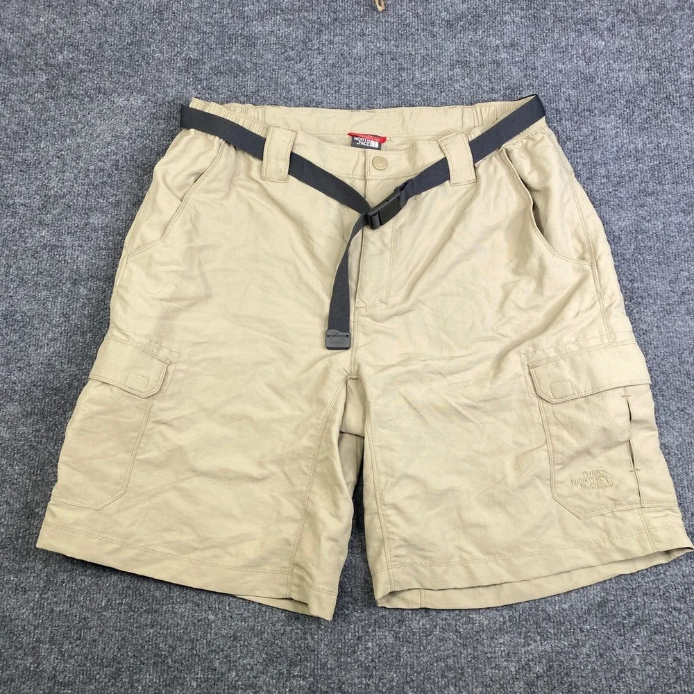 The North Face Paramount Peak Cargo Shorts Dune Beige Mens Large AJFF254 UPF 30